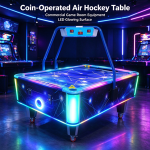 Mesa de Hockey de Aire para Adultos, Máquina de Juego Arcade con Tira de Luces LED, Marcador Digital, para Dos Jugadores, con Ruedas, para Centros Comerciales - Product Image 6