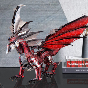 <span class=keywords><strong>Piececool</strong></span> le DRAGON NOIR Puzzle <span class=keywords><strong>3D</strong></span> en métal Kit de modèle en métal DIY Jouet éducatif Thème fantastique Puzzle en bois Cadeau de Noël - Product Image 6