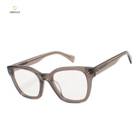 Omelle Shenzhen Fabricant Acétate épais Grand cadre Gris Transparent Plaque de qualité supérieure Montures optiques en écaille de tortue