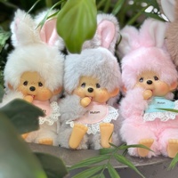 Pendentif Lapin en Silicone Mengqiuqiu Transfrontalier, Mignonne Poupée en Peluche 15cm, Breloque de Sac, Porte-clés, Vente en Gros