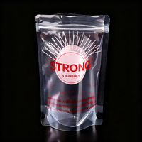 Pochette de boisson au café réutilisable à haute transparence sac à fermeture éclair pour emballage liquide de boisson au thé au lait de jus