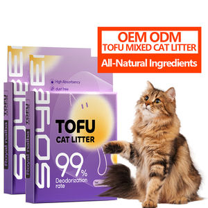 Наполнитель для кошачьего туалета из тофу с ароматом лимона, яблока, детской присыпки и розы, комкующийся, смываемый, с контролем запаха - Product Image 1