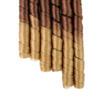 Cheveux synthétiques pré-bouclés pour tresses, Deep Twist, 24 pouces, épais, résistants à la chaleur, faux locs ombrés avec pointes bouclées, 3 paquets