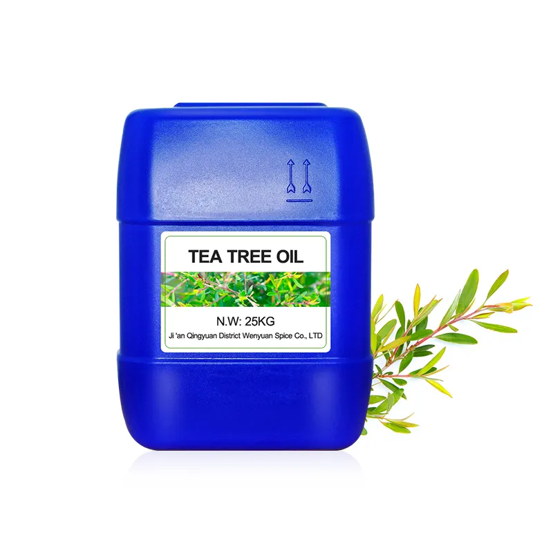 Exportador a granel de aceite de árbol de té, los fabricantes exportan aceite de árbol de té para el cuidado cosmético de la piel corporal