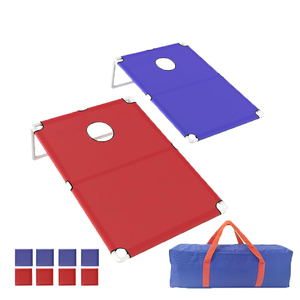 Juego de PVC con agujeros de maíz enmarcados, juego al aire libre, 8 bolsas de frijoles Cornhole para interiores y exteriores para niños y adultos, juego portátil Cornhole - Product Image 1