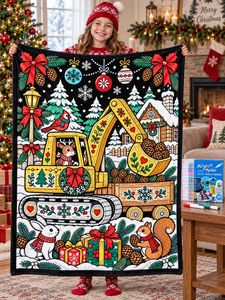 Manta de Navidad para Colorear con Diseño de Graffiti, Manta Suave y Cálida con Estampado Personalizado para Sofá, Cama, Decoración Navideña - Product Image 6