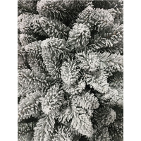 Sapin de Noël Premium de 210 cm (7 pieds) pré-éclairé, épais, floqué, en PVC, avec articulations, pour intérieur, de haute qualité