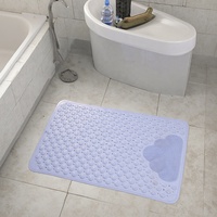 Tapis de bain et de douche en PVC écologique antidérapant de 3 mm d'épaisseur, léger, imperméable, moderne, fabriqué à la machine, pour la sécurité de la salle de bain