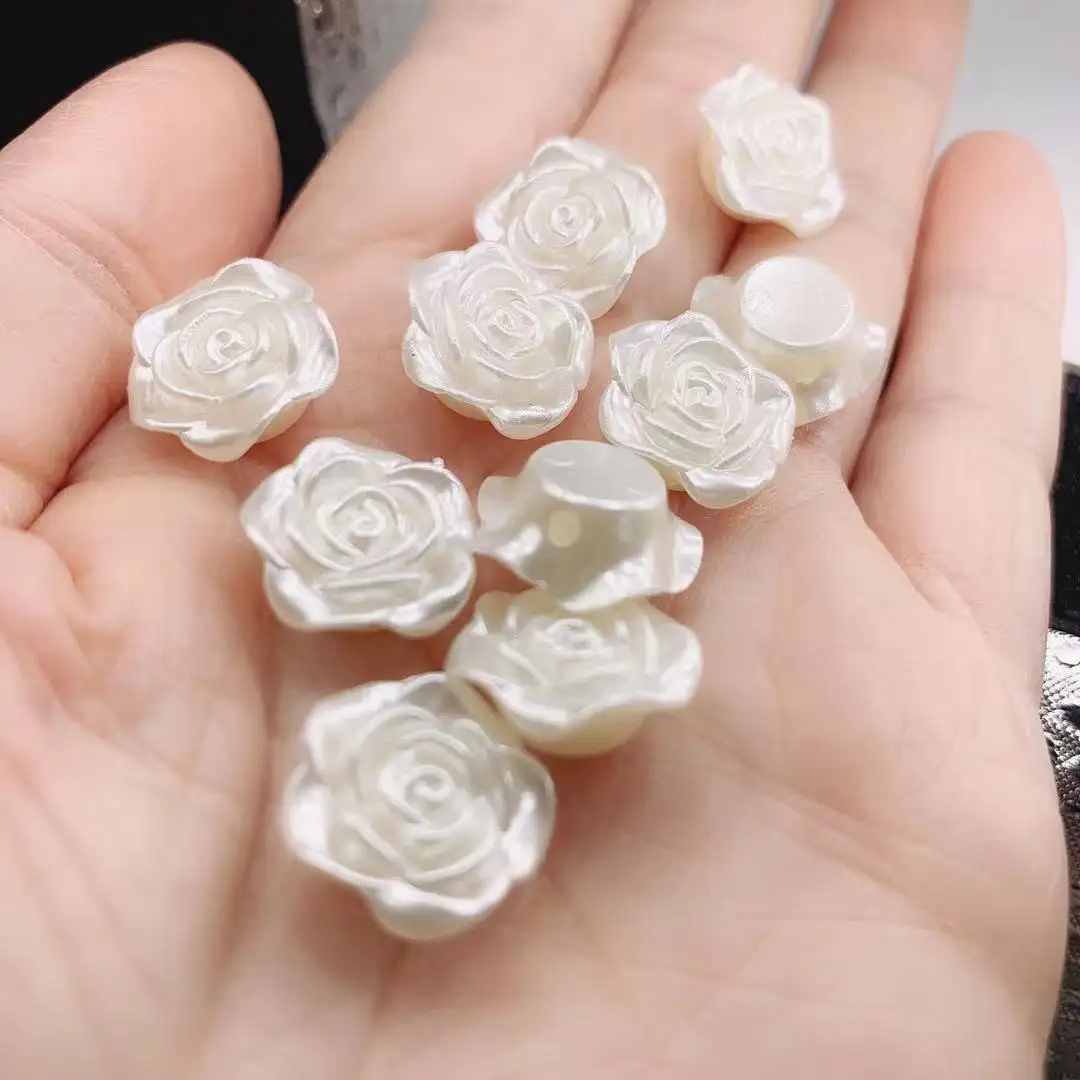White Shell Mother Of Pearl Shell Beads Strand Rose Flower Shape Full/half Drilled For Making Earrings/
