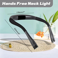Luz de Lectura Recargable para el Cuello con 3 Temperaturas de Color, Brillo Ajustable, 1000mAh, Tipo-C, Manos Libres