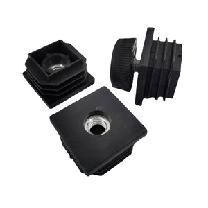 Furniture <b>Leg</b> M8x30 Plastic Nut Plug <b>Adjustable</b> Square Foot <b>Table</b> Support Black Minimalist Design Easy Installation - Product Image 1