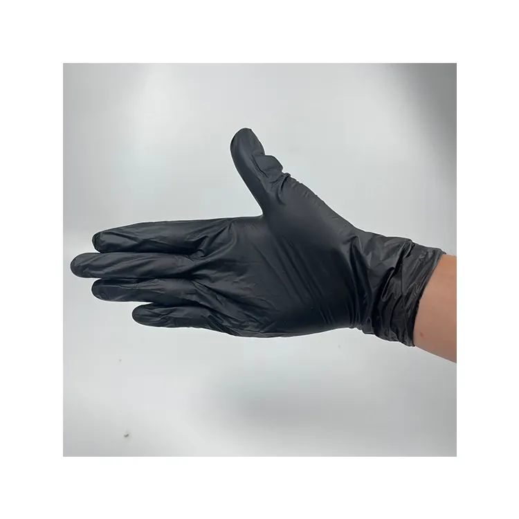 Bán buôn chất lượng tốt bule màu đen Vinyl Nitrile pha trộn găng tay tổng hợp Nitrile găng tay đàn hồi cao bột miễn phí