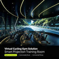 Simulateur de cyclisme virtuel immersif multi-joueurs intelligent pour compétition, idéal pour les salles de sport intelligentes et les centres de divertissement familial (FEC)