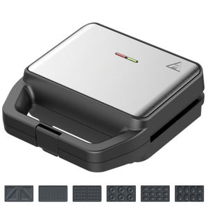 3 in 1 Family Sandwich Toaster 4 Slice Waffle Maker Panini Press piatti rimovibili riempiti in profondità <span class=keywords><strong>con</strong></span> rivestimento antiaderente - Product Image 6