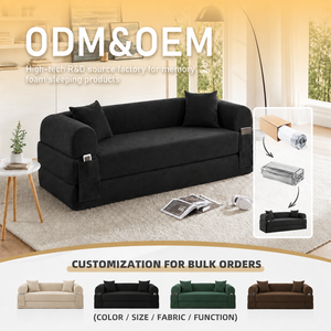 Modernes <span class=keywords><strong>L</strong></span>-förmiges 3-in-1 Cord-Klappsofa ohne Gestell, Vakuumverpacktes Modulares Schaumstoffsofa für Badezimmer - Product Image 1