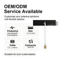 Antena Interna PCB de Doble Banda WiFi 2.4G 5.8G con Conector MHF1 U.FL para Router Inalámbrico, Punto de Acceso de Pared, IoT Gateway