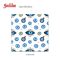 Sous-verres en céramique 3D gaufrés « Œil du Diable » 10x10cm carrés, tapis isolants pour restaurant, sets de table, fournitures de cuisine, cadeau de voyage