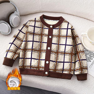 2025 nouvelles vestes tricotées polyvalentes bébé garçons et filles Cardigans chauds chandails extérieurs épais pour chemisiers et chemises de noël - Product Image 3