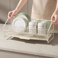 Évier côté étroit cuisine étagère de rangement ensemble en acier au carbone de haute qualité antirouille bol assiette vaisselle ustensile couverts égouttoir organisateur