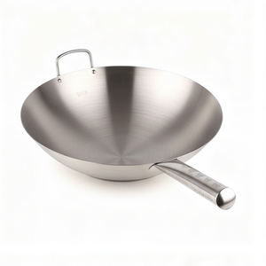 Прямая Продажа с фабрики 201 из нержавеющей стали большой ВОК для ресторана ВОК из нержавеющей стали для газовой плиты для использования в отеле ресторана - Product Image 1