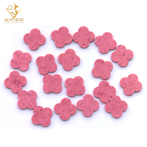 Vente en gros de pierres synthétiques en forme de trèfle à quatre feuilles, rose, 12*12*2mm, pour la fabrication de bijoux - Product Image 6