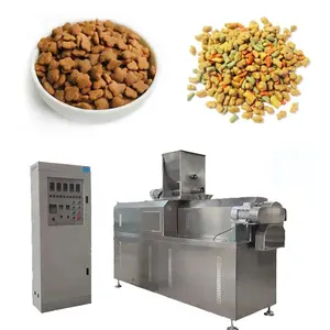 सूखा कुत्ता खाना बनाने की मशीन पालतू भोजन प्रसंस्करण उत्पादन मशीनें लाइन पालतू पशु चारा एक्सट्रूडर मशीनरी लाइन