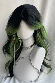 วิกผมผู้หญิง ไฮไลท์<span class=keywords><strong>ทรง</strong></span><span class=keywords><strong>ผม</strong></span>หน้าม้ารูปเลข 8 <span class=keywords><strong>ผม</strong></span><span class=keywords><strong>ยาว</strong></span>หยิกสีเขียวมรกต แสกกลาง ลอนใหญ่ สไตล์สาว<span class=keywords><strong>เซ็กซี่</strong></span> ปิดเต็มศีรษะ ลอนธรรมชาติ - Product Image 6