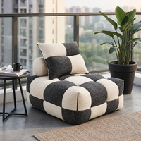 Canapé modulaire carré moderne en tissu compressé sous vide, une place, rembourré, pour salon et appartements