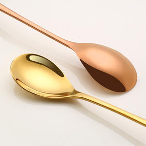 NEWELL Cuillère à remuer à glace colorée à long manche en acier inoxydable Miroir en métal Cuillères à café thé Dessert - Product Image 2