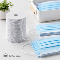 Cordon élastique blanc personnalisé pour masques faciaux, cordon rond extensible doux pour la production de masques de protection et la fourniture en gros