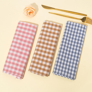 Serviette en tissu <span class=keywords><strong>à</strong></span> <span class=keywords><strong>carreaux</strong></span> en <span class=keywords><strong>coton</strong></span>, tissu teint en fil réutilisable et <span class=keywords><strong>à</strong></span> séchage rapide, pour la mise en place <span class=keywords><strong>de</strong></span> la <span class=keywords><strong>table</strong></span> des restaurants occidentaux, essuie-tout <span class=keywords><strong>de</strong></span> cuisine - Product Image 4