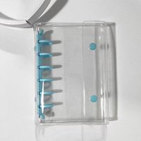 Protège-cahier à anneaux A7 en PVC souple transparent multicolore avec bouton-pression, vente directe usine