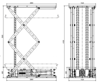 Plateforme de scène élévatrice à commande DMX512, capacité de charge 1500 kg, technologie à chaîne rigide, élévateur à chaîne AdcMotion, course de 3500 mm, vitesse de 12 m/min