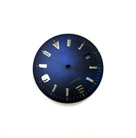 Cadran de montre mécanique automatique luxueux Sunray Brush, bleu marine avec remplissage blanc, index super lumineux