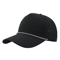 Casquette de baseball 5 panneaux unisexe sportive de haute qualité avec logo personnalisé, imperméable, respirante, réglable, avec cordon, pour le golf, 3D