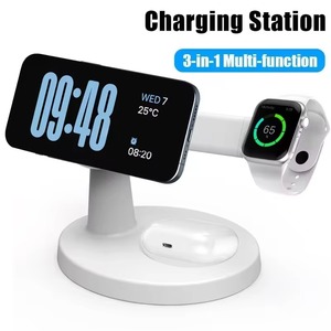 Base de Carga Inalámbrica Magnética 3 en 1 para <span class=keywords><strong>iPhone</strong></span> 17 16 15 14 13 Pro Max, Watch 9 <span class=keywords><strong>8</strong></span>, <span class=keywords><strong>AirPods</strong></span> Pro, Estación de Carga Rápida - Product Image 2