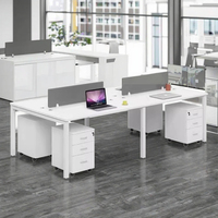 Meubles de bureau modulaires simples et modernes pour 4 à 6 personnes, panneau de séparation de bureau, combinaison chaise et bureau en bois