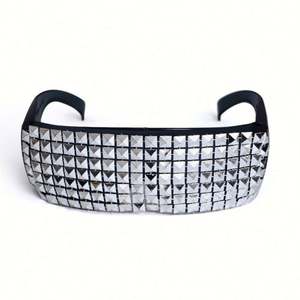 Gafas de Sol de Lujo 2022 para Hombre y Mujer, Gafas de Sol con Diamantes Extra Grandes, Lentes de una Pieza con Forma de Escudo, Gafas de Sol para Fiesta - Product Image 6