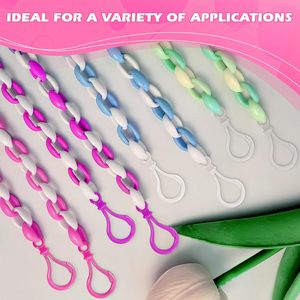 100 adet plastik sağlam zincir kanca EasyOpen kapatma eki yönlü istakoz pençe klipsler oyuncaklar el sanatları DIY anahtarlık klip seti - Product Image 6