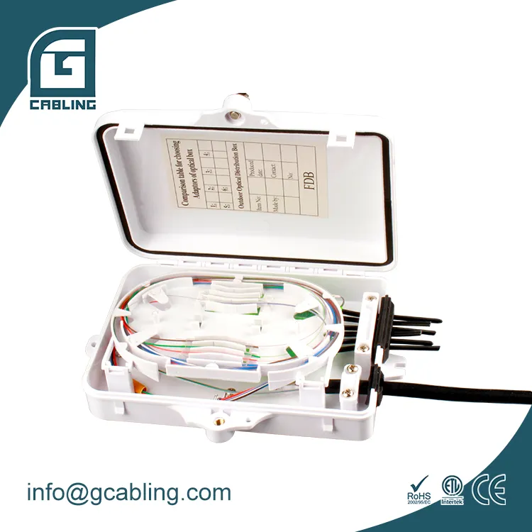 Gcabling 4/6 çekirdekli fiber optik ek yeri dağıtım terminal kutusu IP65 4C fdb fiber optik sonlandırma kutusu DIO ODN FTTH kutusu