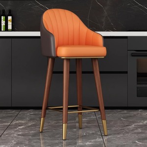 Modern Minimalist Style Luxury <strong>High</strong> <strong>Chair</strong> Handmade Velvet Leather Outdoor Hotel Restaurant Kitchen Living Room Use <strong>Breakfast</strong> <strong>Bar</strong> - Product Image 2