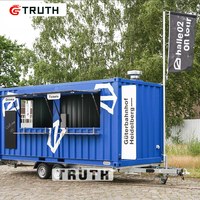 Cuisine mobile commerciale Truth, conteneur de 20 pieds, remorque à plateau, maison préfabriquée extensible sur remorque