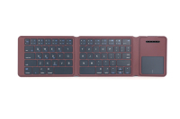 Keyboard Lipat Nirkabel QWERTY Layar Sentuh PU Ringan Portabel Mini Keypad untuk iPad Ponsel Tablet Touchpad Keyboard