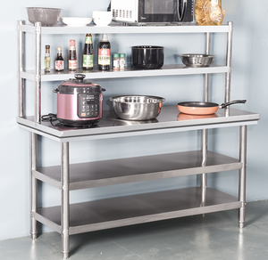 RUITAI High Quality Stainless Steel <strong>Worktable</strong> with Top Shelf / Back Shelf Work Table - Product Image 2