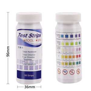 Bandelettes de test d'eau 5 en 1 faciles à utiliser, <span class=keywords><strong>testeur</strong></span> de <span class=keywords><strong>chlore</strong></span>, de <span class=keywords><strong>pH</strong></span>, de dureté, d'alcalinité pour piscine, étang à poissons, aquarium - Product Image 3