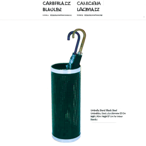 Portaombrelli in acciaio nero, diametro 22 cm, altezza 57 cm, per uso interno - Product Image 2