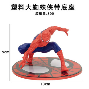 Adorno de PVC de Spider-Man para Decoración de Pasteles con Base, Estilo Adorable para Fiesta de Cumpleaños, Decoración de Mesa - Product Image 4