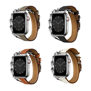 Correa de reloj para Hermes Apple <span class=keywords><strong>Watch</strong></span> Bracelet Stainless Still Mini Double Tour Cow Link Leather Band 20mm para <span class=keywords><strong>Omega</strong></span> <span class=keywords><strong>Watch</strong></span> - Product Image 5