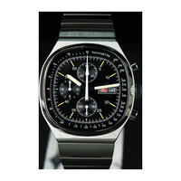 Montres carrées en acier avec mouvement à quartz japonais, chronomètre et double calendrier, design d'usine et personnalisation par lots pour marque privée