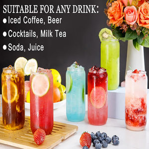 La Soda di plastica per animali domestici può 250ml 330ml 500ml di bottiglia di Soda Pop. 8oz 12oz 13oz 16oz trasparente per bevande per animali domestici con coperchio - Product Image 5